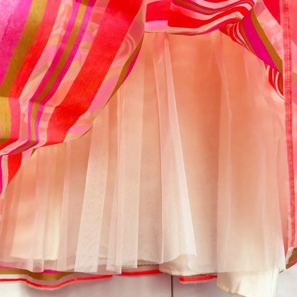 NWT The Children's Place Neon Berry Pink Stripe Sleeveless Dress 16